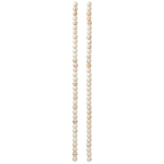 12 Pack: White Howlite Round Beads, 4mm by Bead Landing™